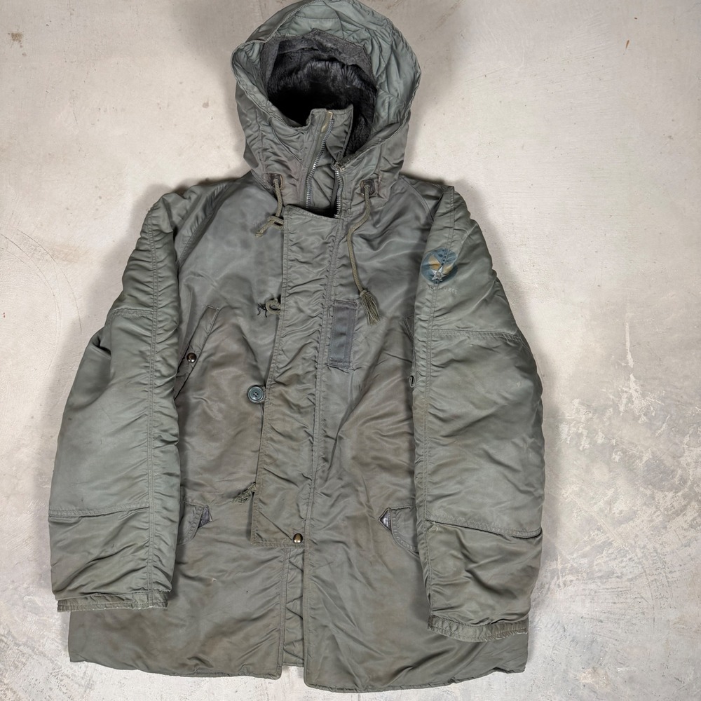 Vintage US Air Force N-3B Snorkel Parka Southern Aviation Sage Green Large